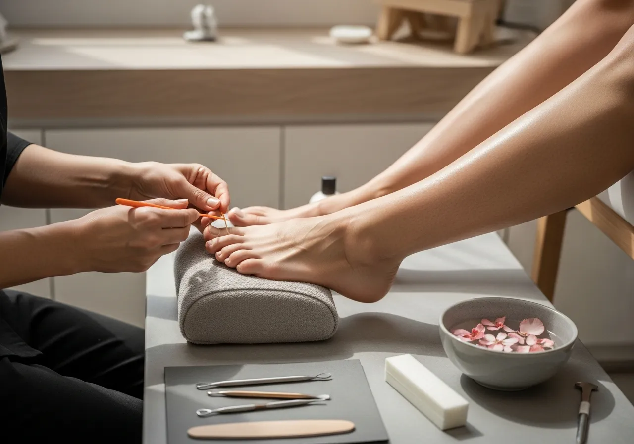 Pedicure med lak eller olie
